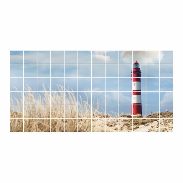Tegelstickers Lighthouse Between Dunes