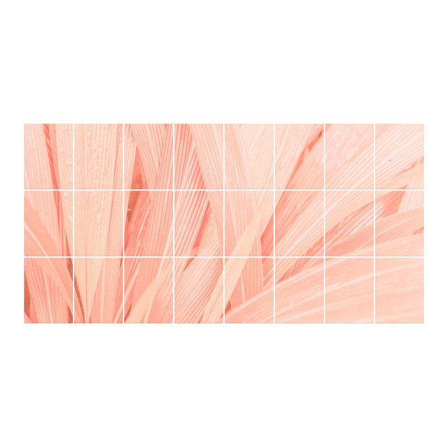 Tegelstickers Palm Leaves Light Pink