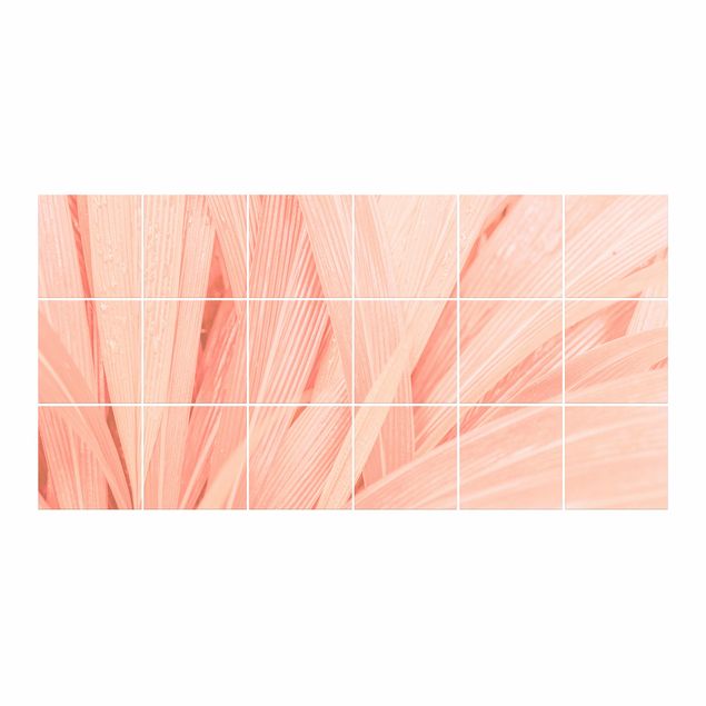 Tegelstickers Palm Leaves Light Pink