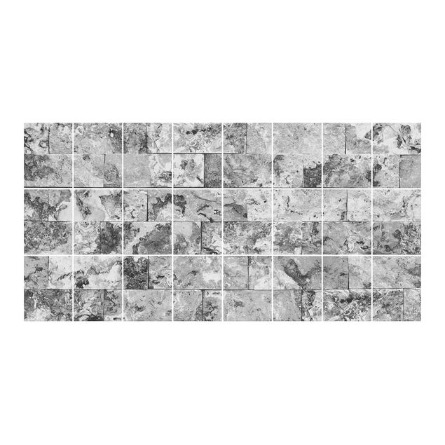 Tegelstickers Stone Wall Natural Marble Grey
