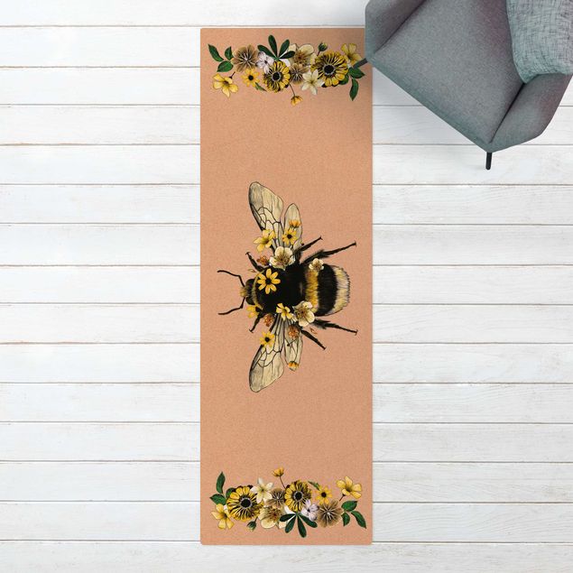 moderne vloerkleden Floral Bumblebee