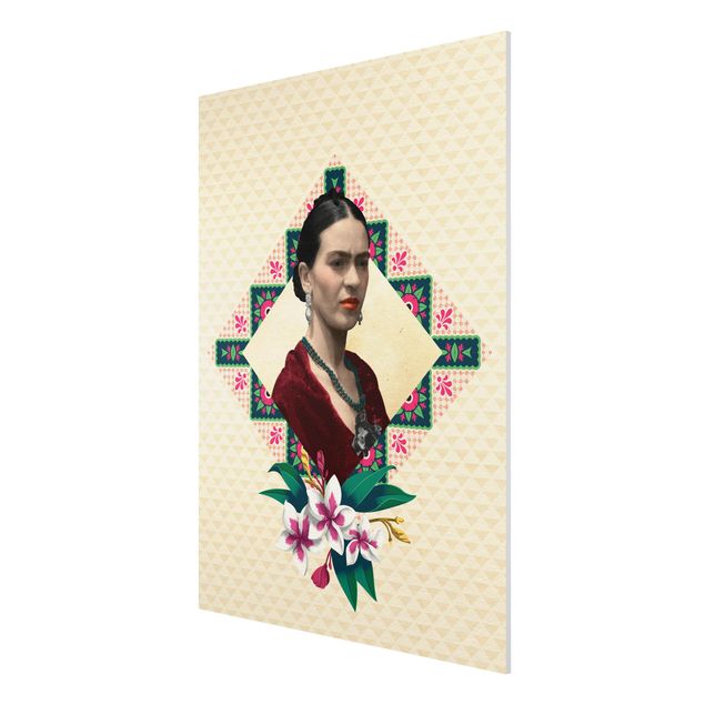 Forex schilderijen Frida Kahlo - Flowers And Geometry