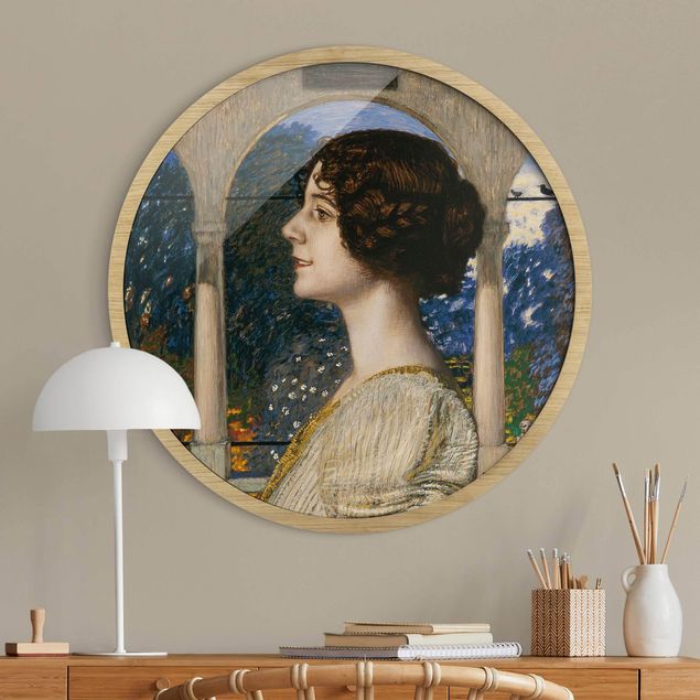 Rond schilderijen Franz von Stuck - Ritratto femminile
