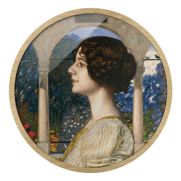 Rond schilderijen Franz von Stuck - Ritratto femminile