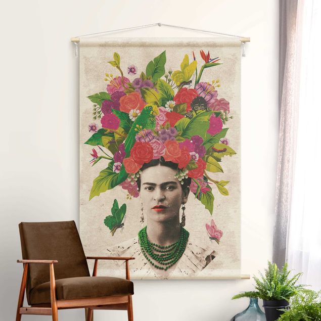wandtapijten modern Frida Kahlo - Flower Portrait