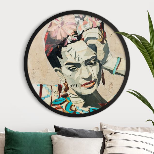Rond schilderijen Frida Kahlo - Collage No.1