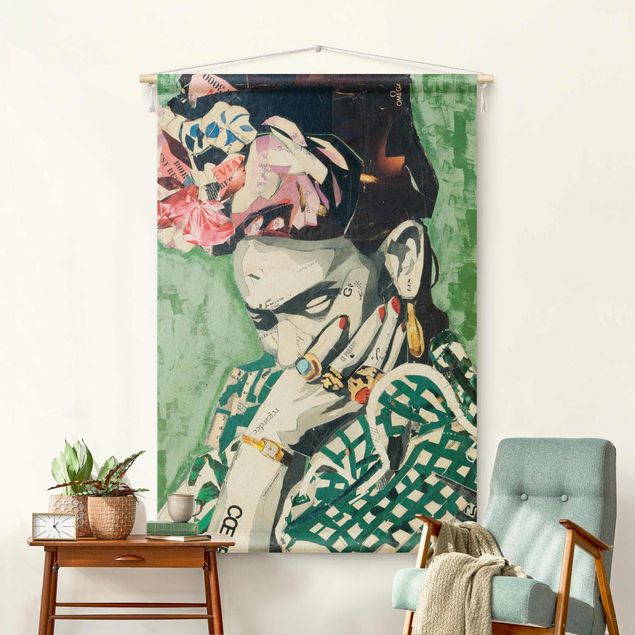 Wandtapijt modern Frida Kahlo - Collage No.3
