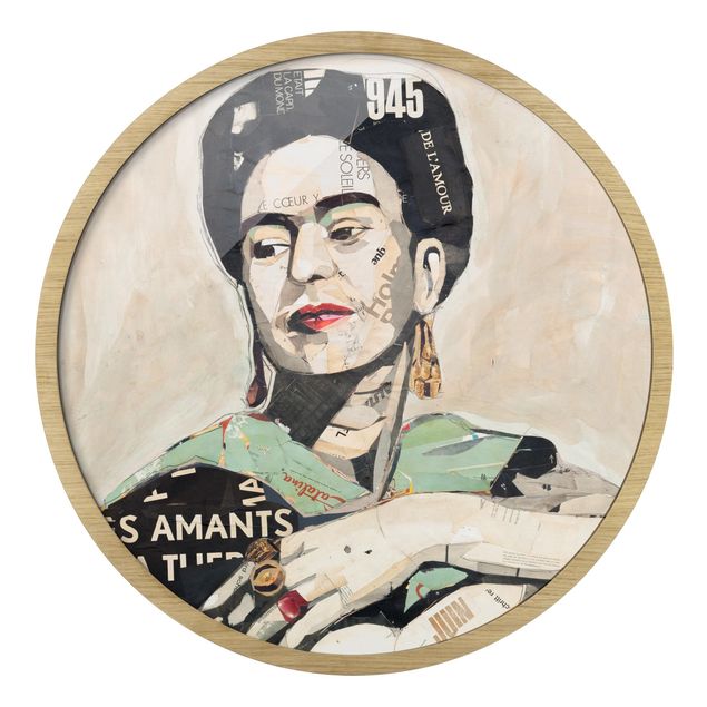 Rond schilderijen Frida Kahlo - Collage No.4