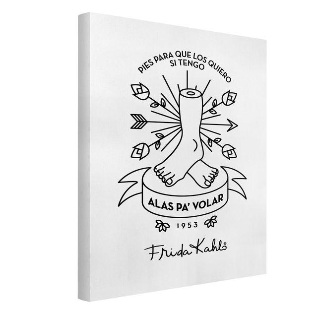 Leinwandbild - Frida Kahlo Alas pa´ Volar - Hochformat 3:4