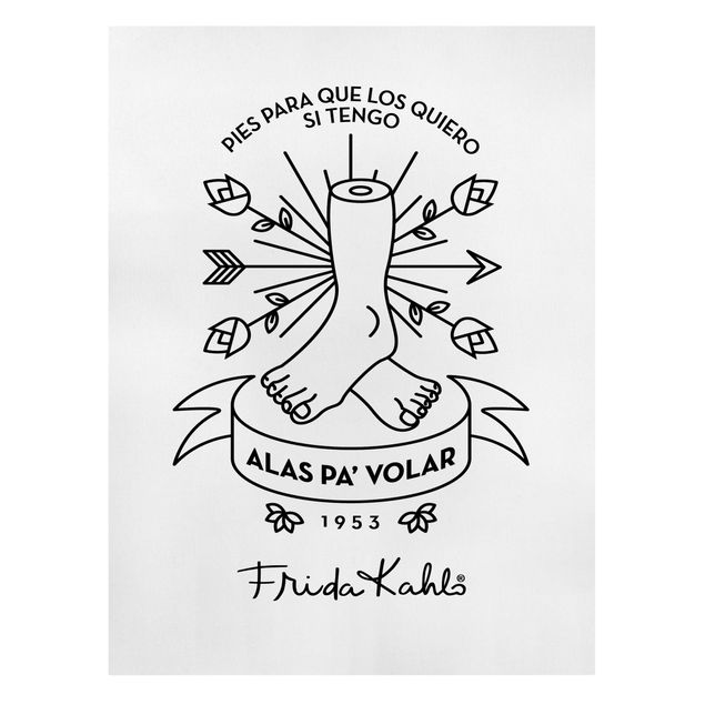 Leinwandbild - Frida Kahlo Alas pa´ Volar - Hochformat 3:4