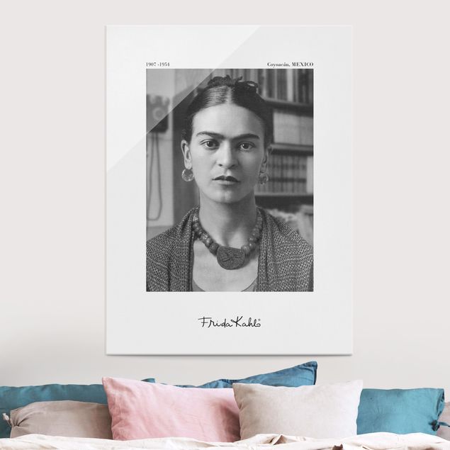 Glas Magnettafel Frida Kahlo Photograph Portrait In The House