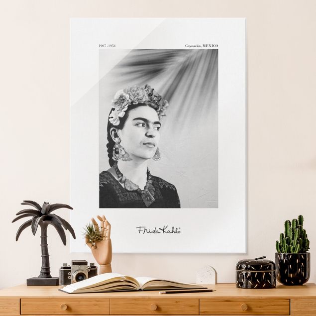 Glas Magnettafel Frida Kahlo Portrait With Jewellery