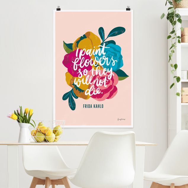 Poster - Frida quote with flowers