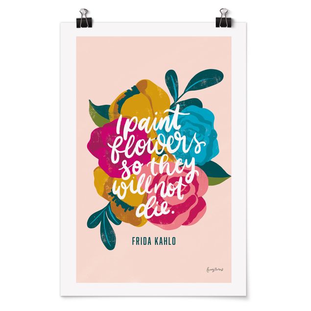 Poster - Frida quote with flowers