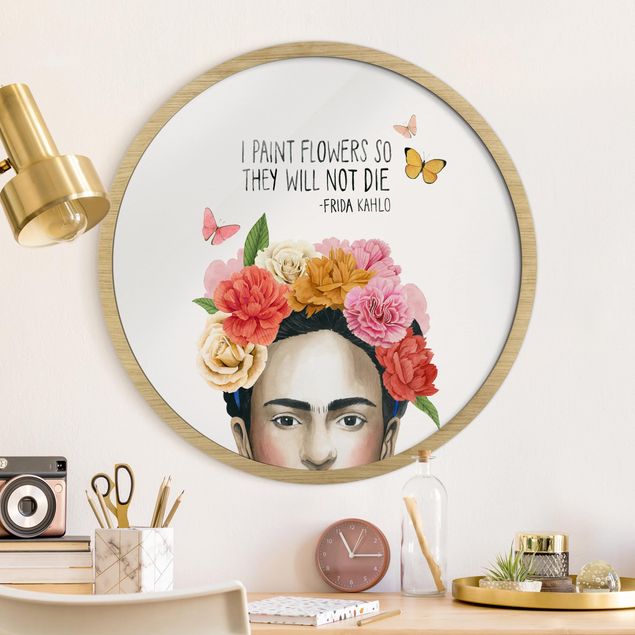 Runde gerahmte Bilder Frida's Thoughts - Flowers