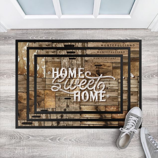 bruin tapijt Home sweet Home Wooden Panel