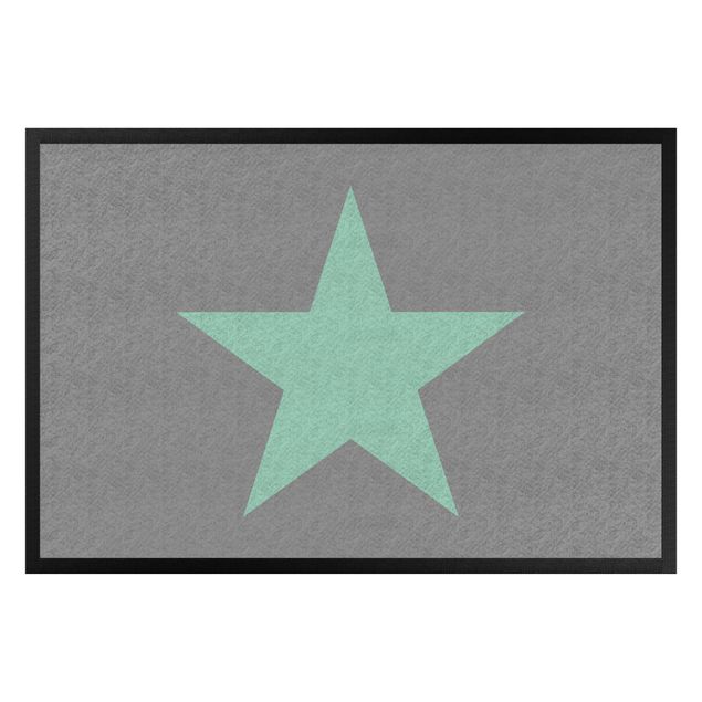 Vloerkleed modern Star In Grey Mint