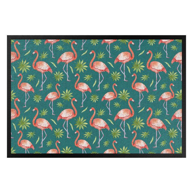 Vloerkleed modern Tropical Flamingos