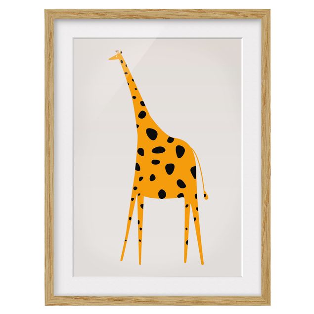 Ingelijste posters Yellow Giraffe