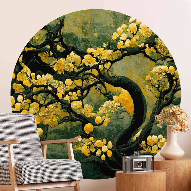 Behangcirkel - Yellow Tree