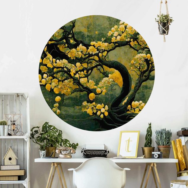Behangcirkel - Yellow Tree