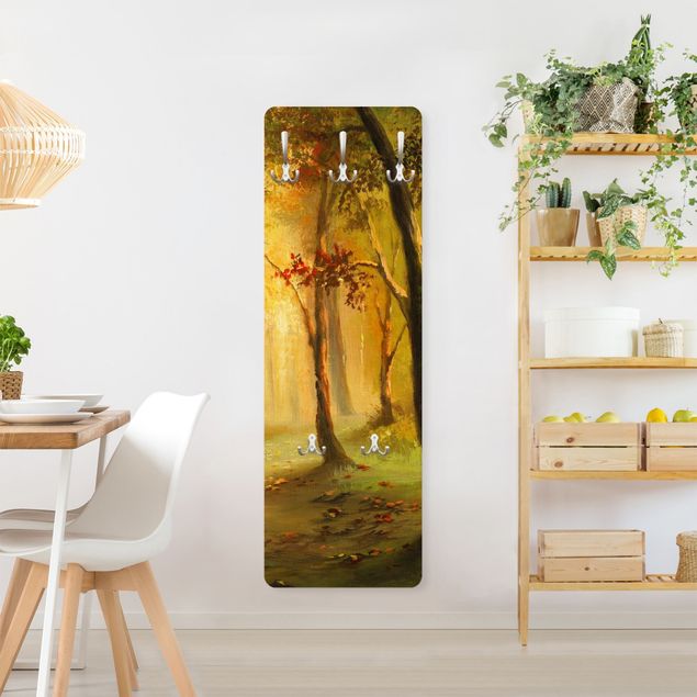 Wandkapstokken houten paneel Painting Of A Forest Clearing