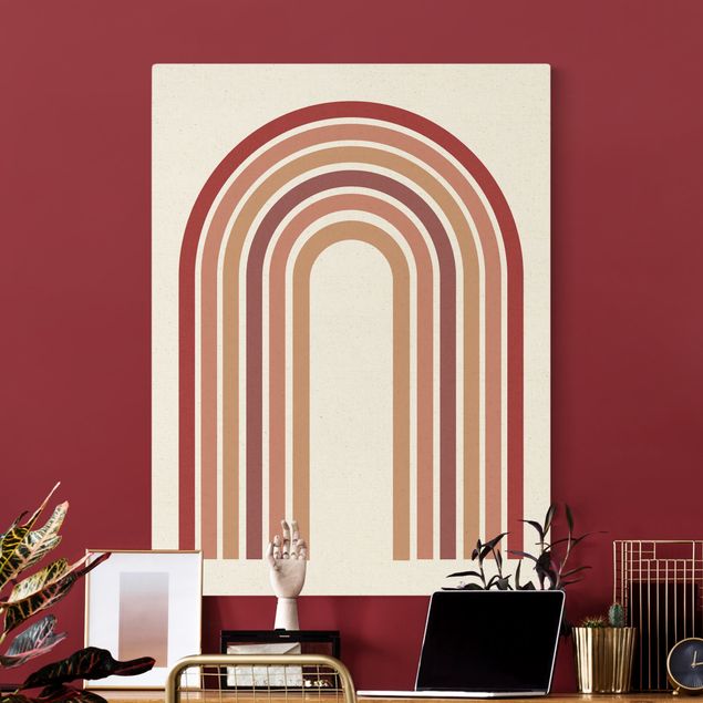 Canvas schilderijen - Goud Geometrical Shapes - Rainbow Pink
