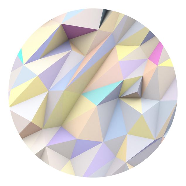 Behangcirkel Geometric Pastel Triangles In 3D