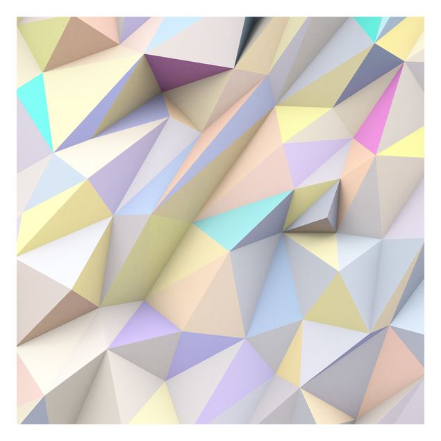 Patroonbehang Geometric Pastel Triangles In 3D