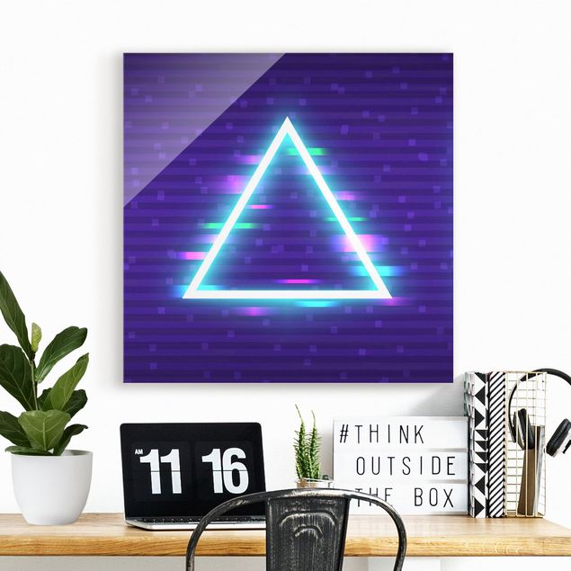 Glas Magnetboard Geometrical Triangle In Neon Colours