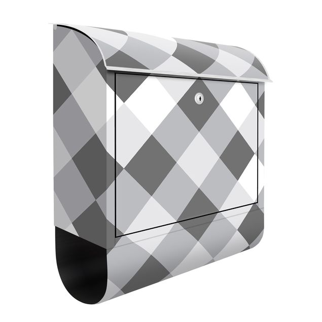 Brievenbussen Geometrical Pattern Rotated Chessboard Grey