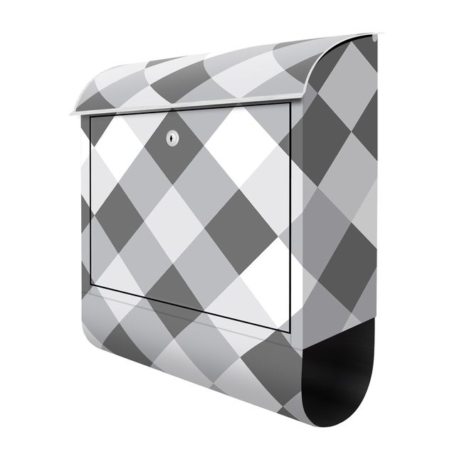 Brievenbussen Geometrical Pattern Rotated Chessboard Grey