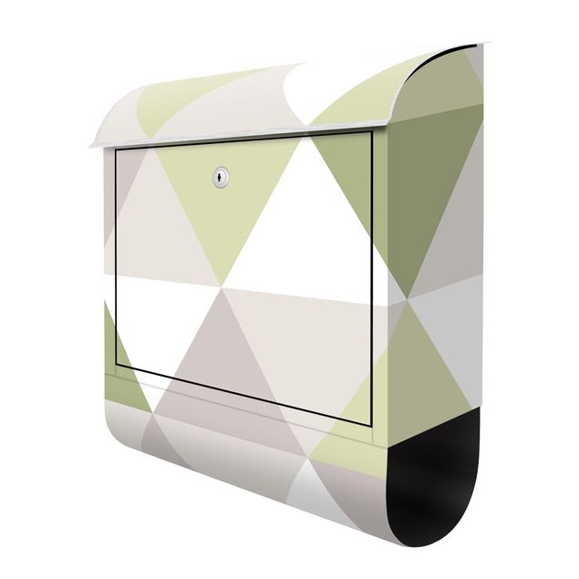 Brievenbussen Geometrical Pattern Tilted Triangle Green
