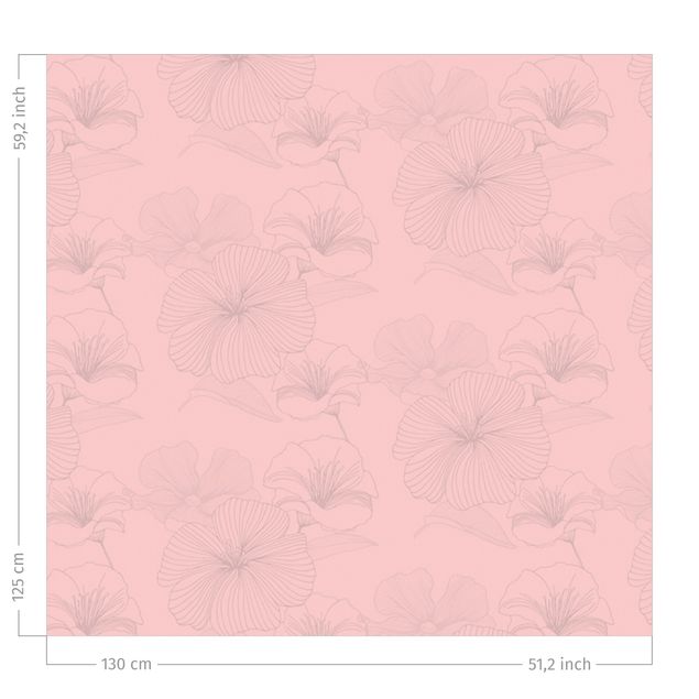 bloem gordijnen Geranium Pattern - Pale Pink