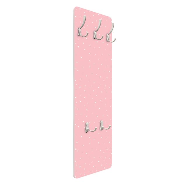 Wandkapstokken houten paneel Drawn Little Dots On Pastel Pink