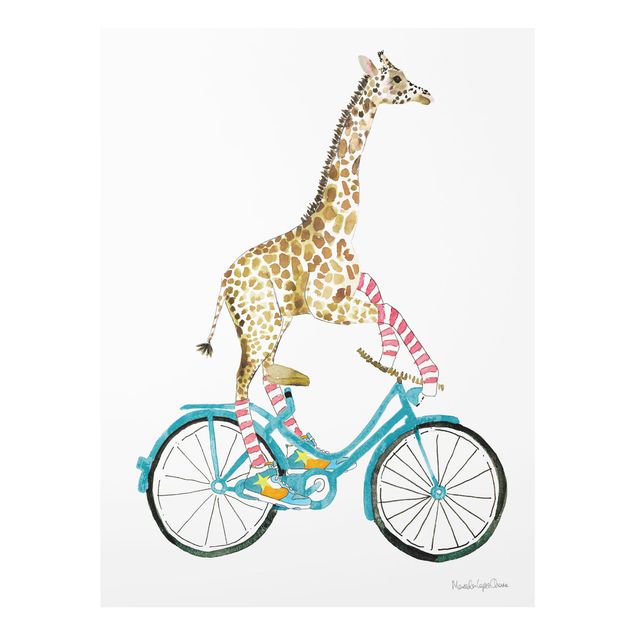 Glasschilderijen - Giraffe on a joy ride II