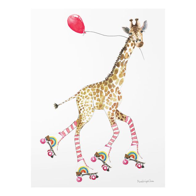 Glasschilderijen - Giraffe on a joy ride