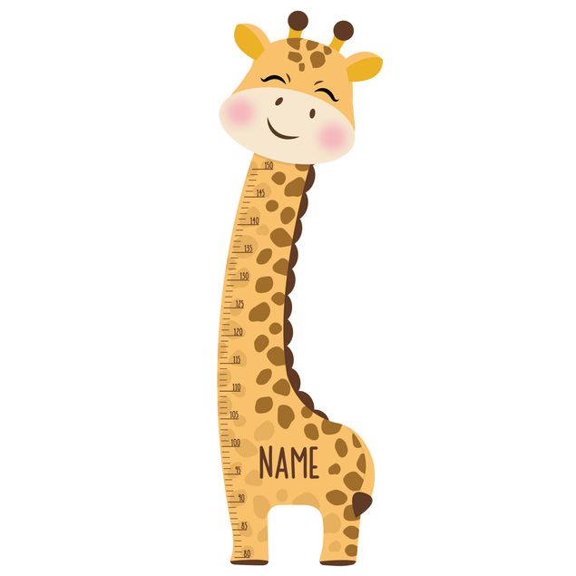 Muurstickers Giraffe boy with custom name
