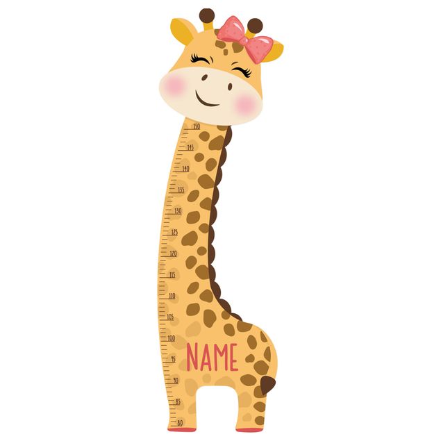 Muurstickers Giraffe girl with custom name