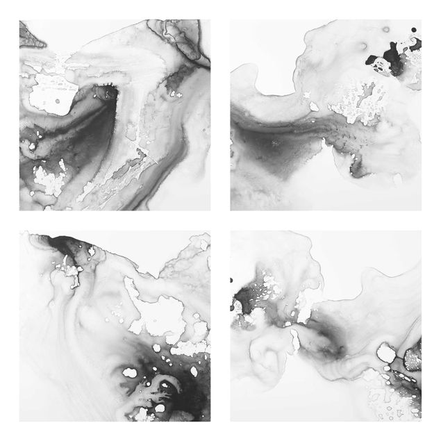 Glasschilderijen - 4-delig Dust And Water Set II