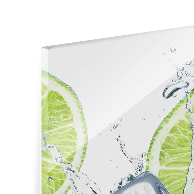 Glasschilderijen - 3-delig Refreshing lime