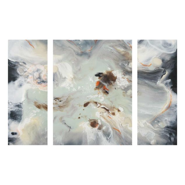 Glasschilderijen - 3-delig Tide With Flotsam IV