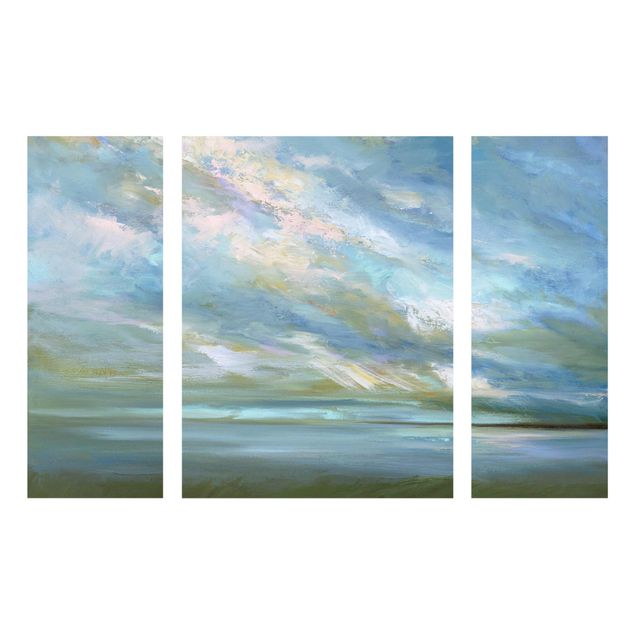 Glasschilderijen - 3-delig Coast Sky