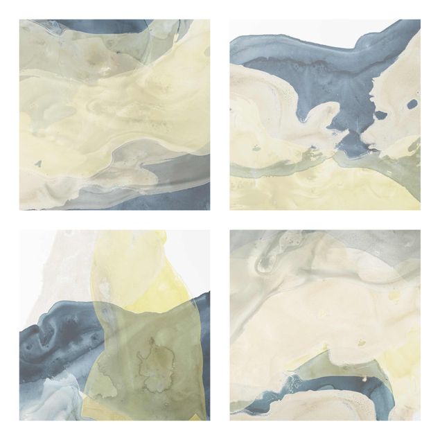 Glasschilderijen - 4-delig Ocean And Desert Set II