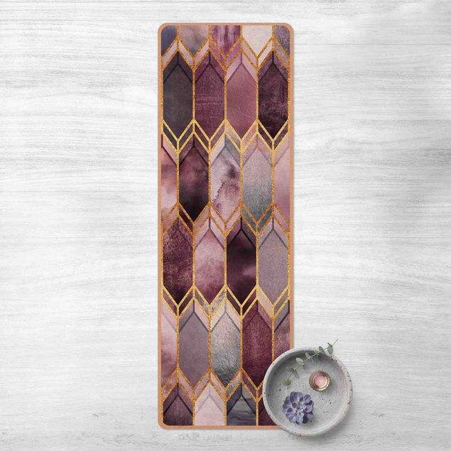 tapijt modern Stained Glass Geometric Rose Gold