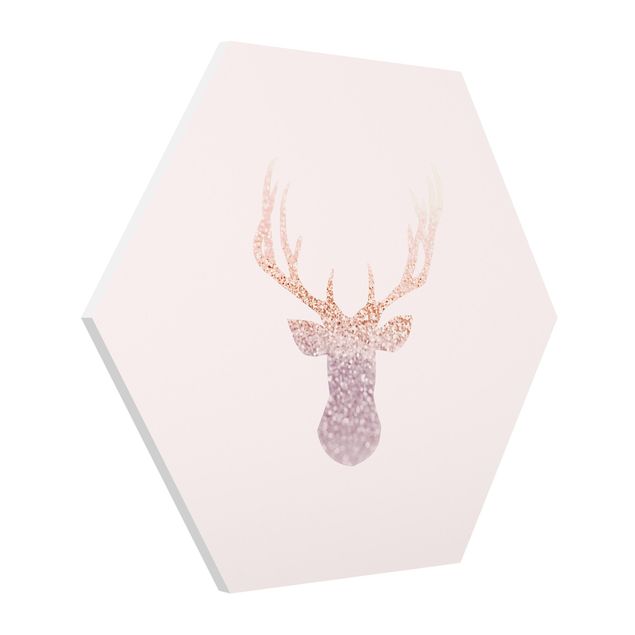 Hexagons Forex schilderijen Shimmering Deer