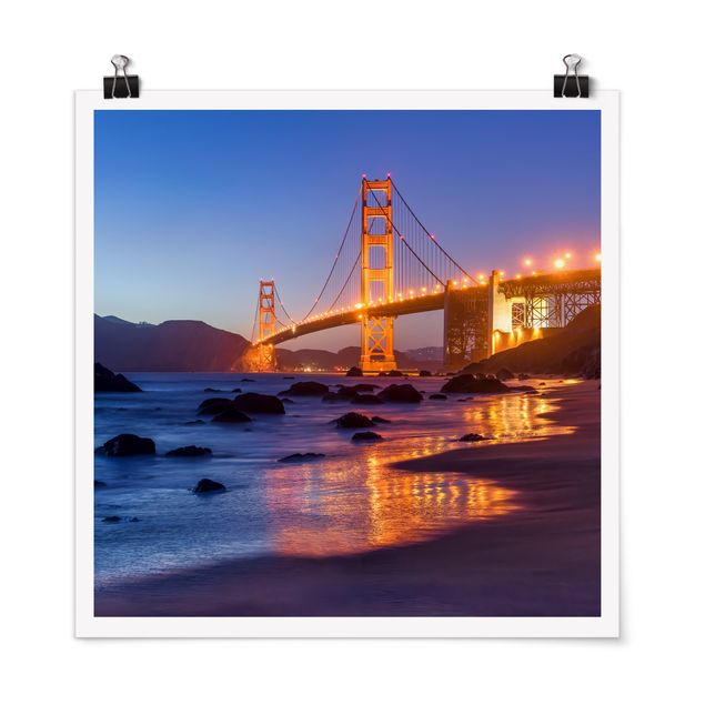 Posters Golden Gate Bridge At Dusk
