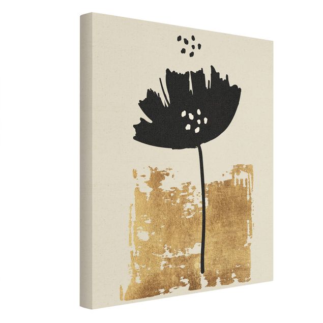 Canvas schilderijen - Goud Golden Poppy Flower
