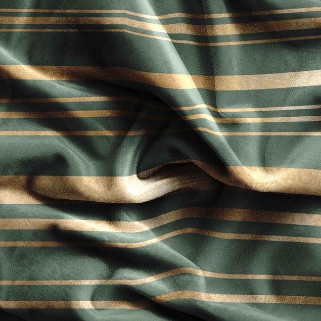 gordijn patroon Golden Stripes Green Backdrop