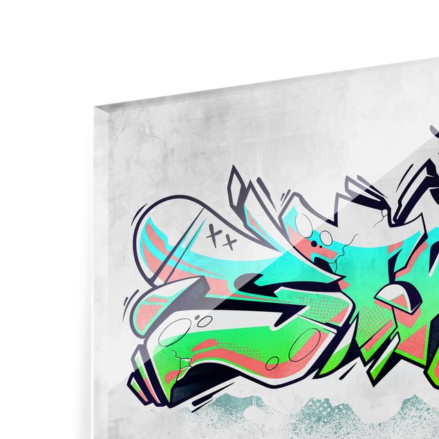 Glasschilderijen - Graffiti Art Street Culture